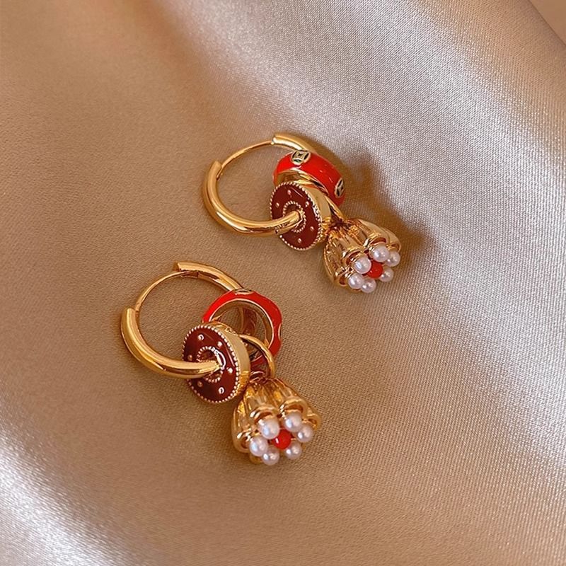 Drop Lotus Alloy Earring FashionChic