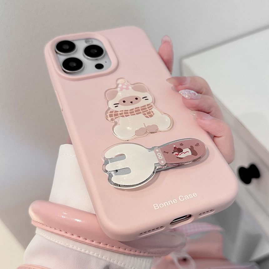 / Set Phone Cat Fork Stand Case FashionChic