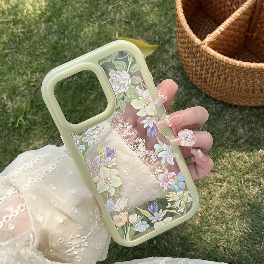Case Transparent Floral Phone FashionChic
