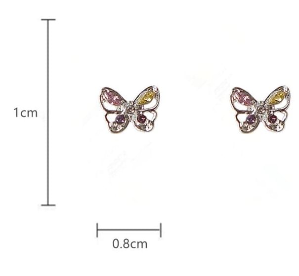 Butterfly Earring CZ Silver Stud Sterling 925 FashionChic