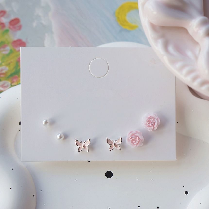 925 Sterling Stud of Set Silver Earring 6: FashionChic