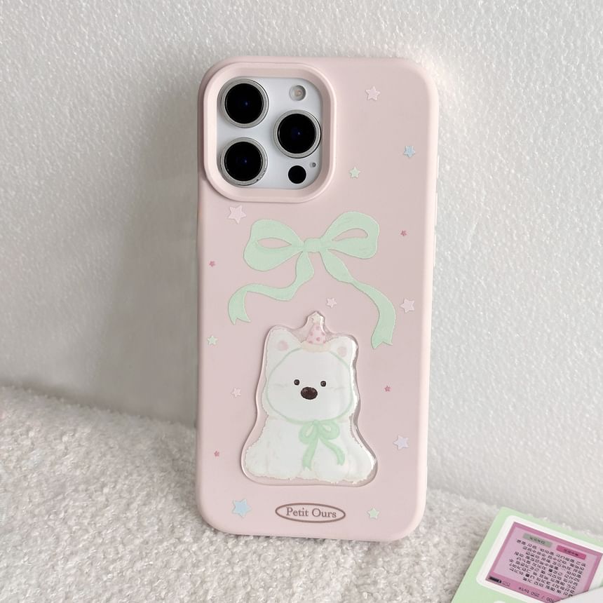 Case Dog Print Strap / Set Bead Phone FashionChic