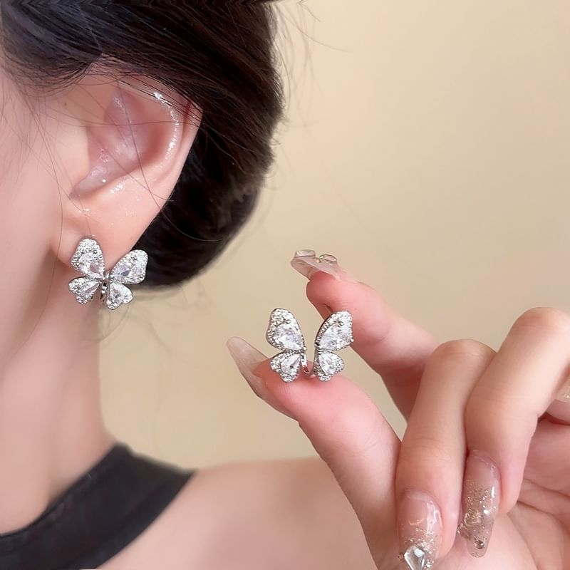 Stud Earring Butterfly Rhinestone FashionChic
