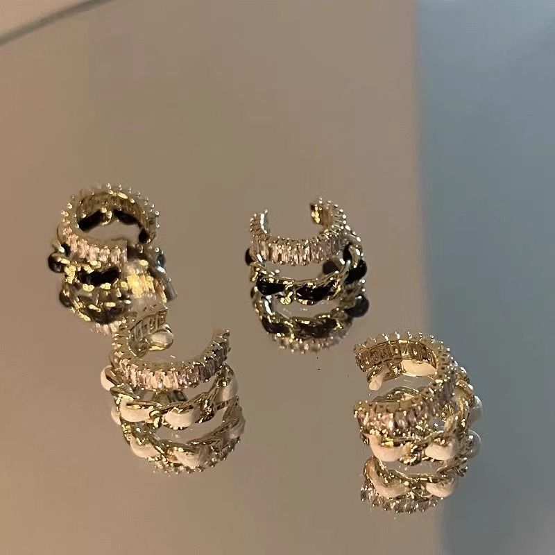 Rhinestone Layered Cuff Alloy Ear FashionChic