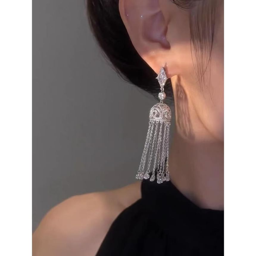 Earring Alloy Rhinestone Fringed FashionChic