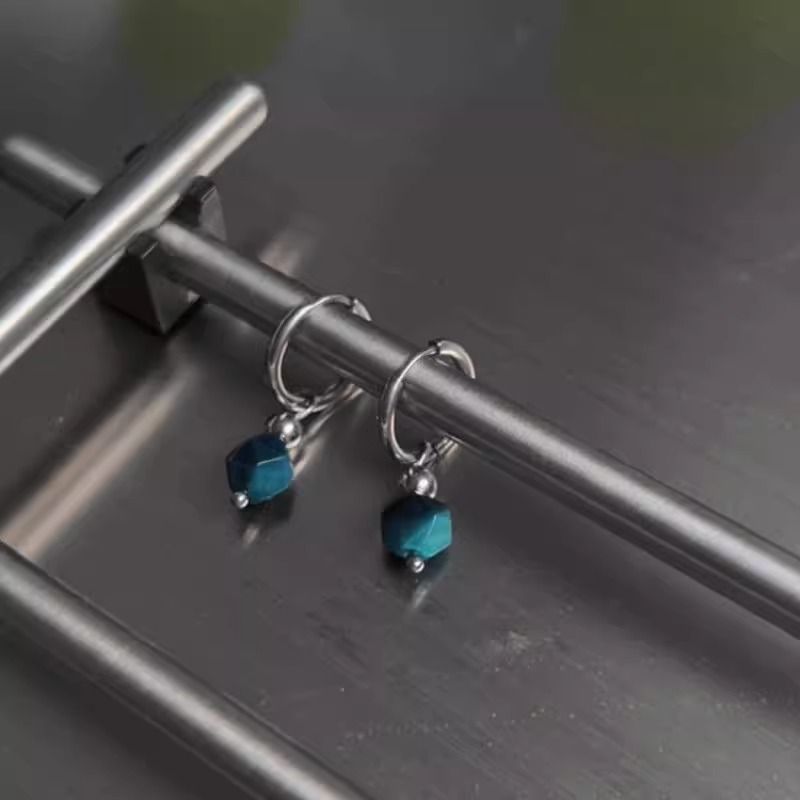 Faux Alloy Drop Gemstone Earring FashionChic