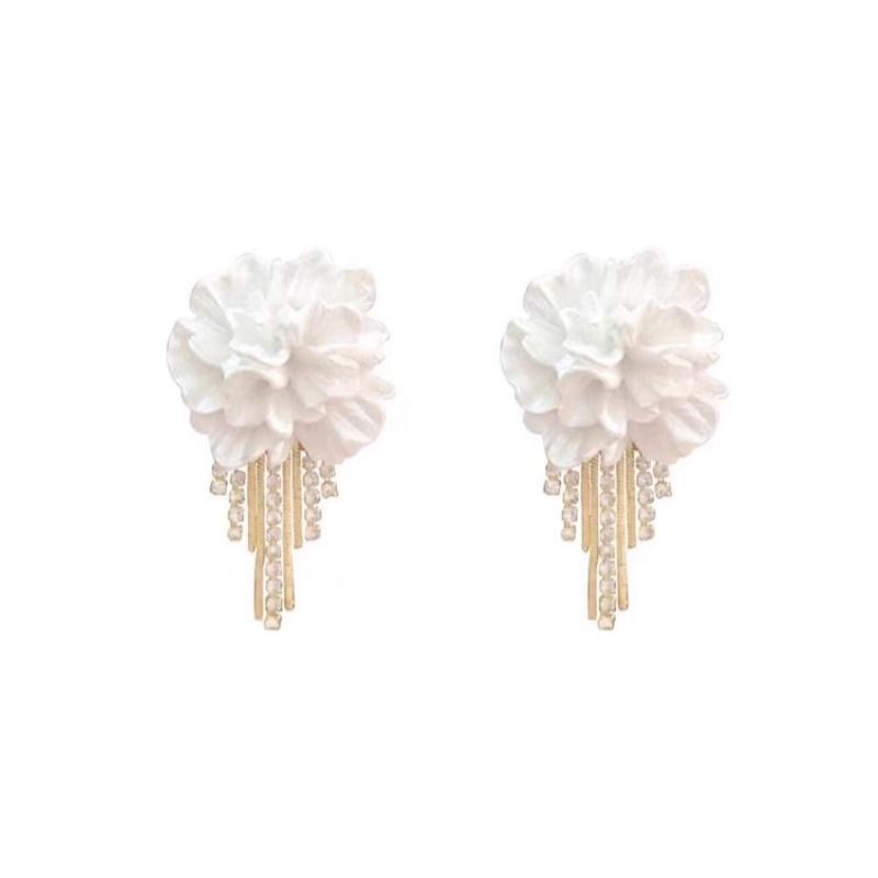 Earring Floral Alloy Rhinestone Fringed FashionChic