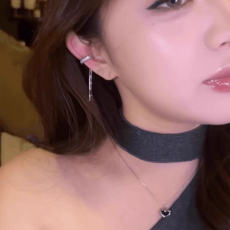 Rhinestone Cuff Stud Ear FashionChic