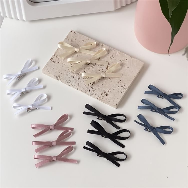 of Set Plain Hair Clip Bow 3: FashionChic