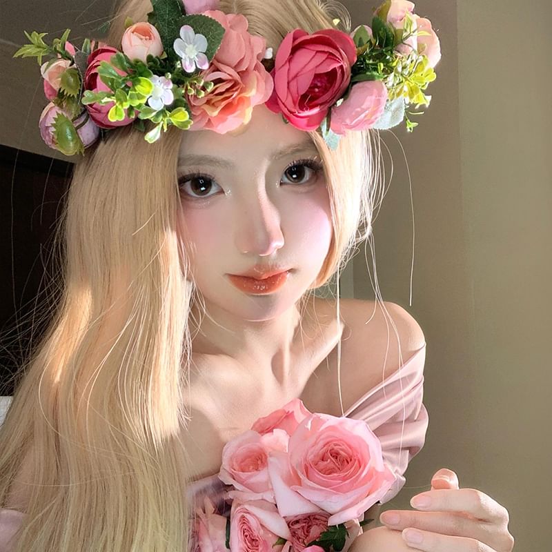 Headpiece Wreath Floral FashionChic