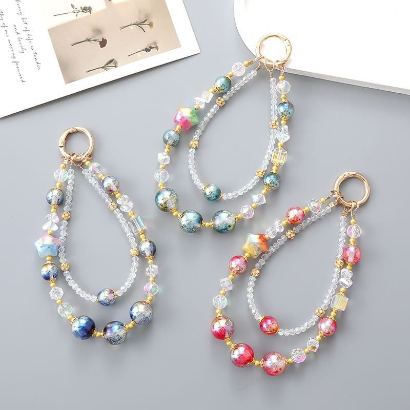 Bead (Various Star Strap Crystal Designs) Phone Layered Faux FashionChic