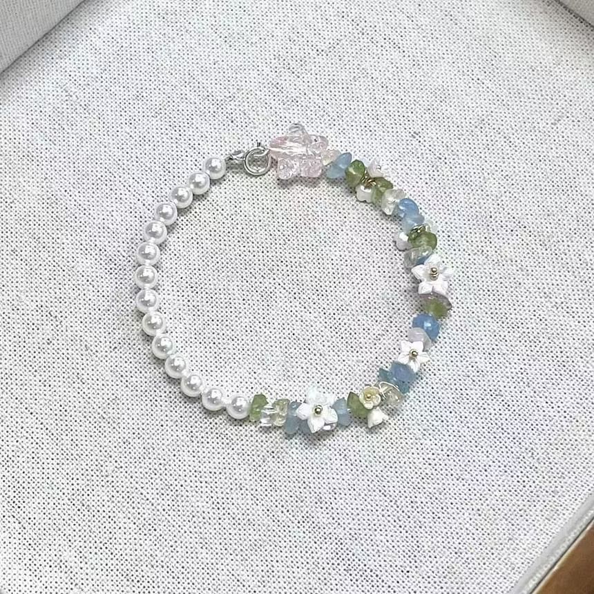 Bracelet Floral Star Faux Pearl FashionChic