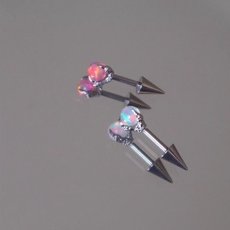 Faux Gemstone Earring Through Alloy Claw FashionChic