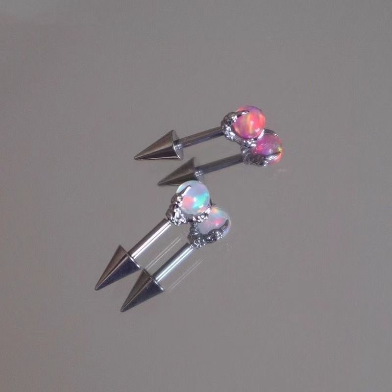 Faux Gemstone Earring Through Alloy Claw FashionChic