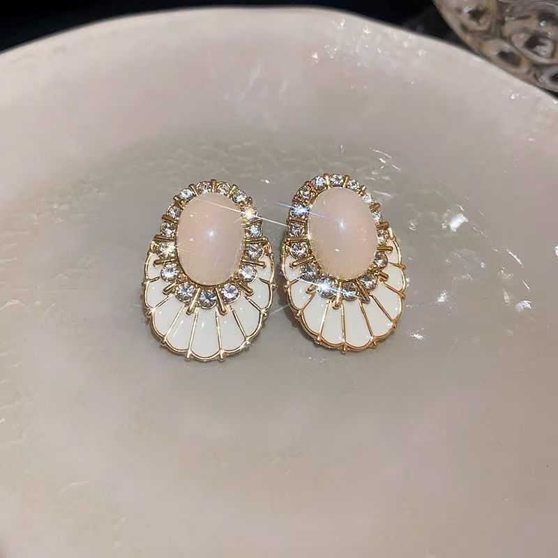 Rhinestone Statement Gemstone Faux Earring Glaze Alloy FashionChic