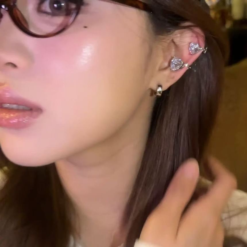 Alloy Ear Set Cuff of Heart 4: Rhinestone FashionChic