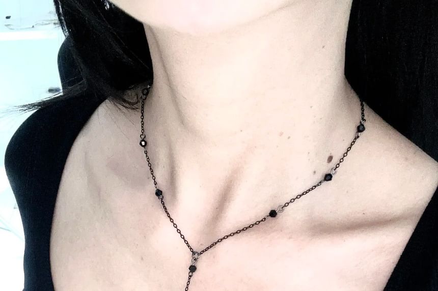 Necklace Chain Station Faux Crystal FashionChic