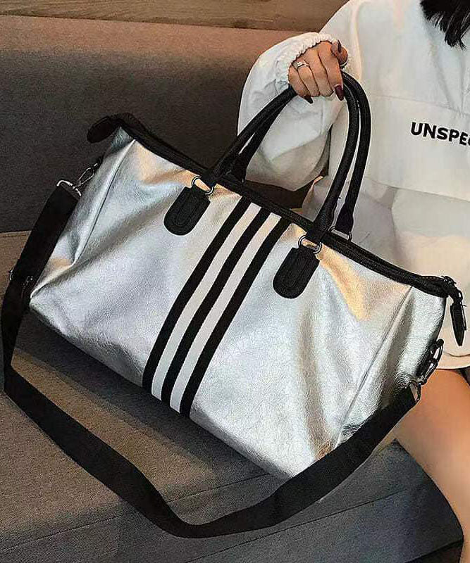 Large Capacity Black Striped Solid Durable Tote Handbag GG084 Bag-BGS240606