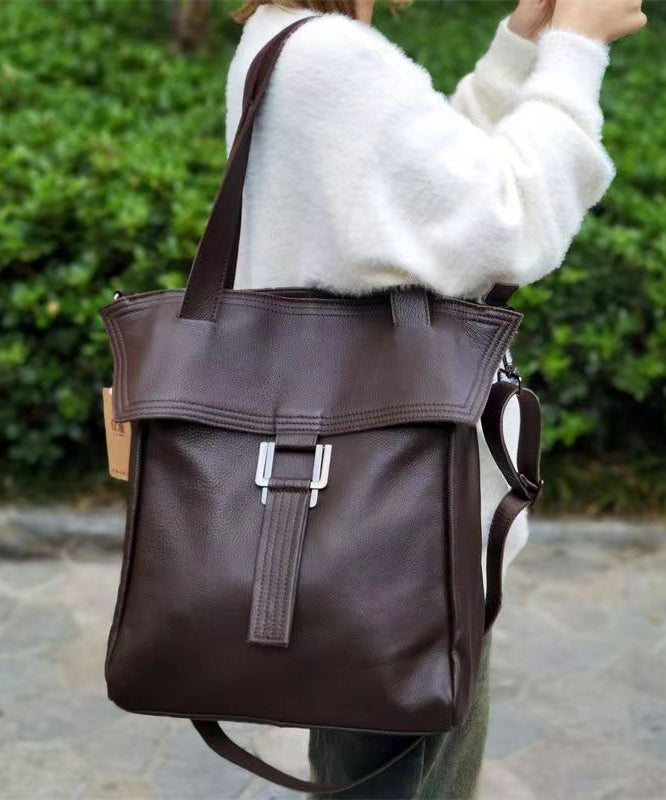 Leisure Brown Calf Leather Large Capacity Satchel Bag Handbag HJ1022 Ada Fashion