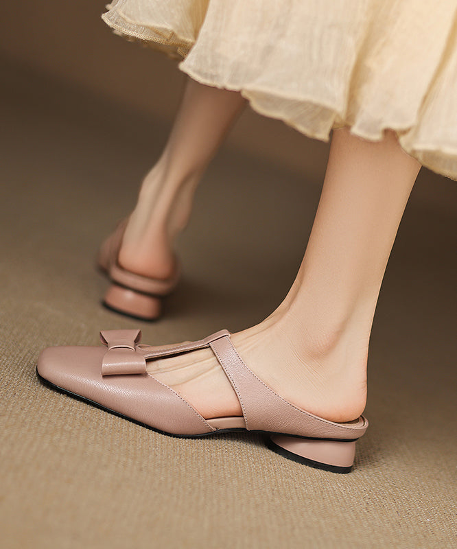 Light Sheepskin Out Sandals Hollow Slide Blue Splicing FashionChic
