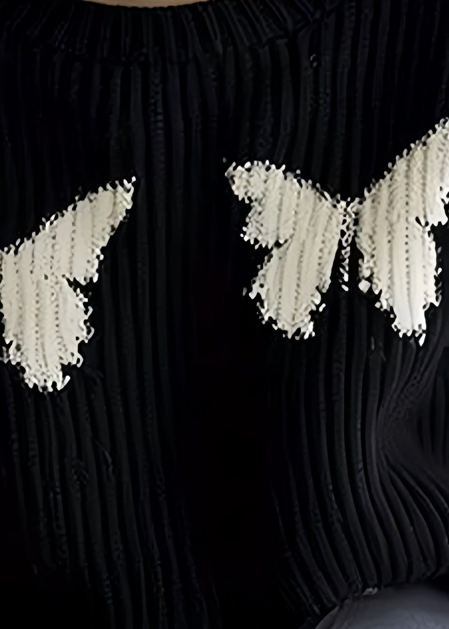 Loose Black Butterfly Print Knit Sweater Winter WX025 ABC