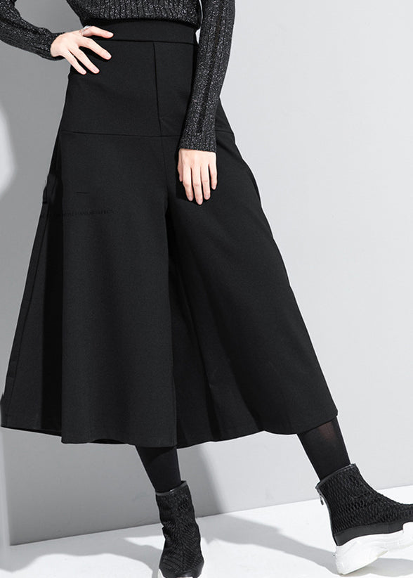 Loose Black High Waist Crop Pants Skirt Spring RZ003 ABC