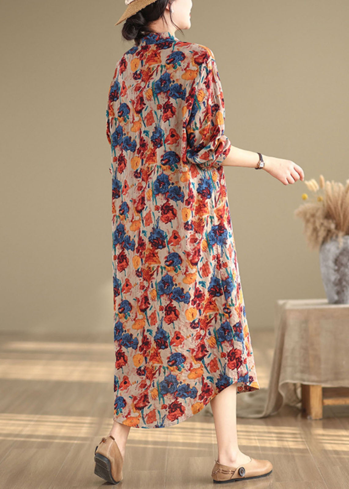 Loose Peter Pan Collar Print Cotton Shirts Cardigan Long Sleeve AP086 GK-CTS240718