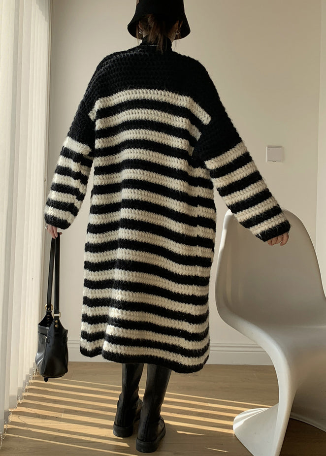 Loose Striped V Neck Striped Knit Loose Cardigan Winter WY018 OM-OL241106
