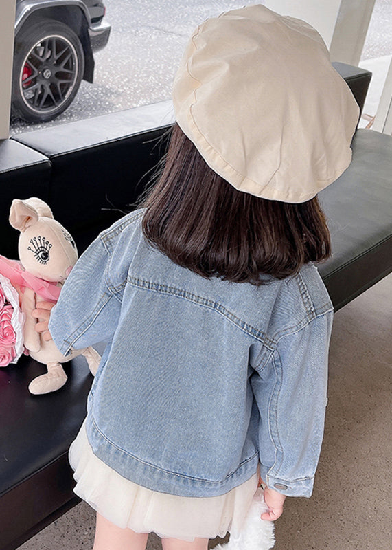 Lovely Blue Peter Pan Collar Patchwork Kids Denim Coat Fall QV035 MM-RCTZCGTS241026