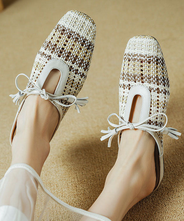 Minimally Sandals Lace Slide Splicing Breathable Up Casual Beige FashionChic