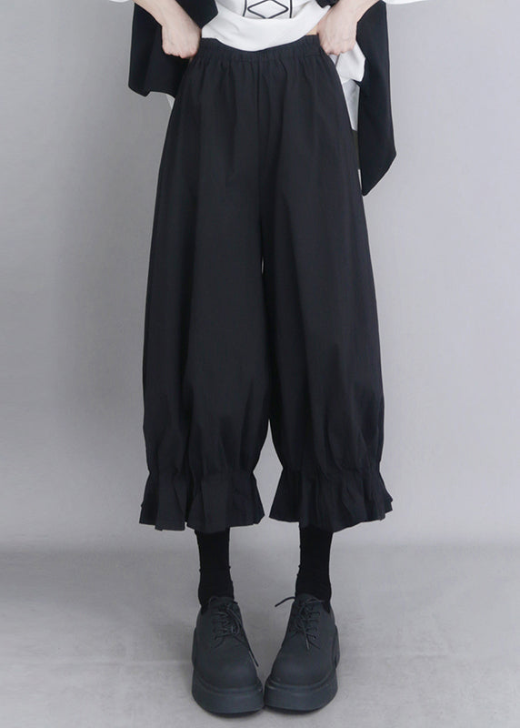 Modern Oversized Summer Pants Black Cotton Lantern FashionChic