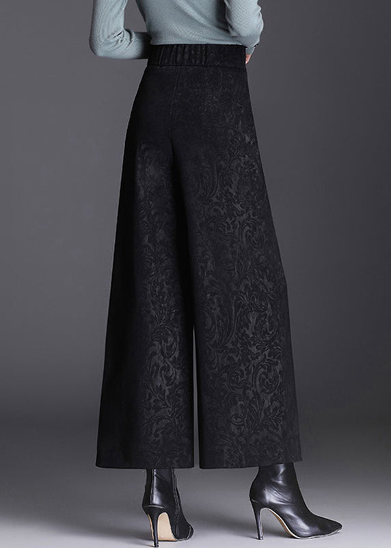 Modern Black Pockets Print High Waist Crop Pants Spring RZ005 ABC