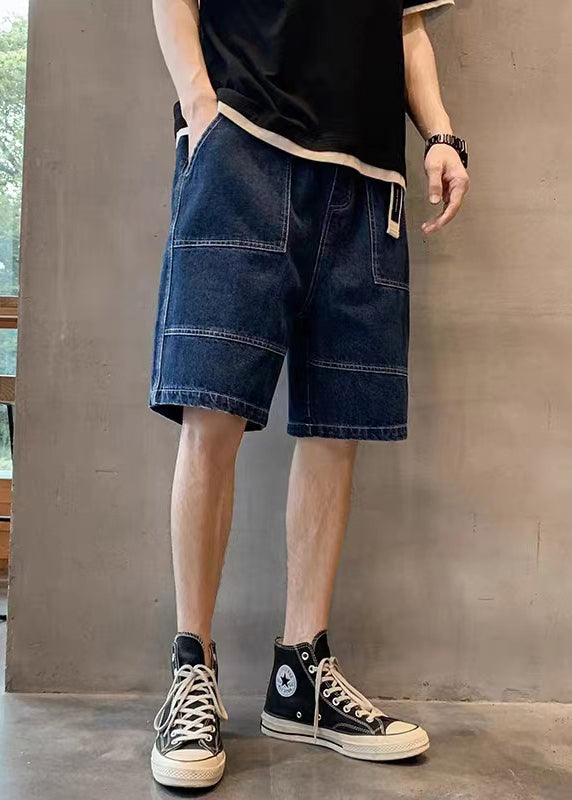 Modern Blue Pockets High Waist Denim Men Shorts Summer YL026 ABC