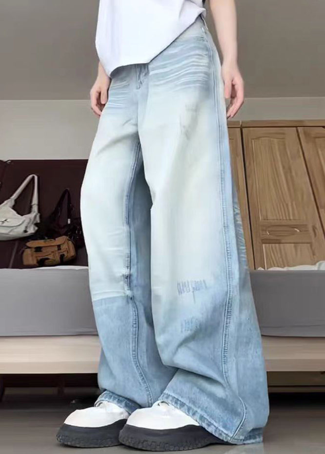 Modern Blue Pockets High Waist Denim Pants Fall QF051 Men-LPTS241016