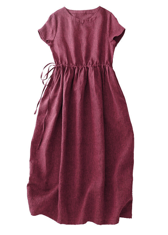 Long Linen Cinched Summer Dress Modern Mulberry FashionChic