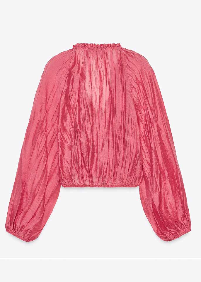 Set Ruffled Fall Patchwork Pieces Two Pink Cotton Modern FashionChic