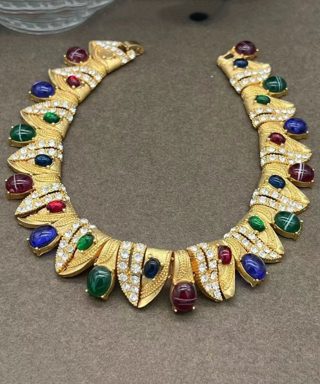 Modern Rainbow Ancient Gold Zircon Gem Stone Choker GH1029 Ada Fashion