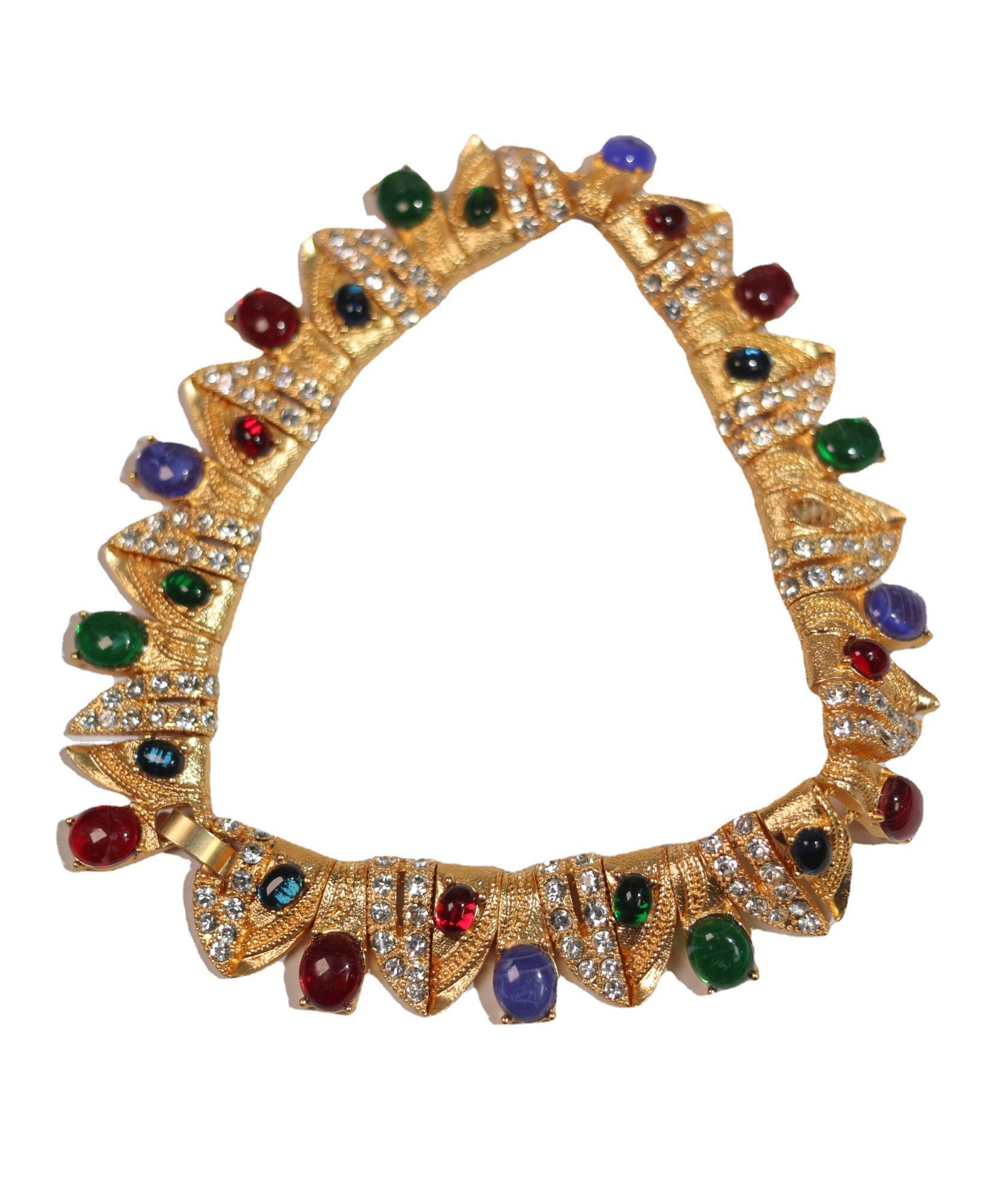 Modern Rainbow Ancient Gold Zircon Gem Stone Choker GH1029 Ada Fashion