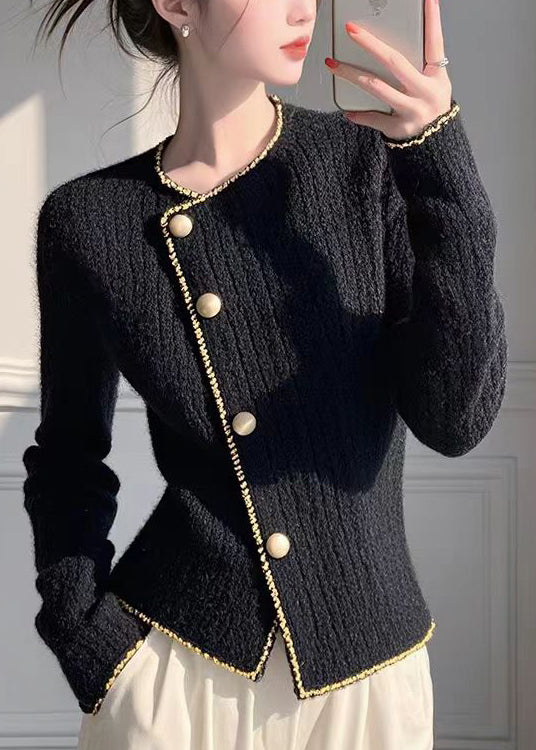 Modern Red O Neck Button Knit Slim Fit Coat Spring YY035 ABC