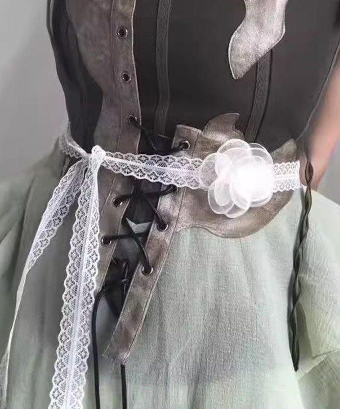 Modern White Lace Hollow Out Floral Necklace YA006 ABC