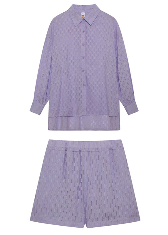 Cotton White Piece Modern Set Jacquard Outfits Two Oversized FashionChic