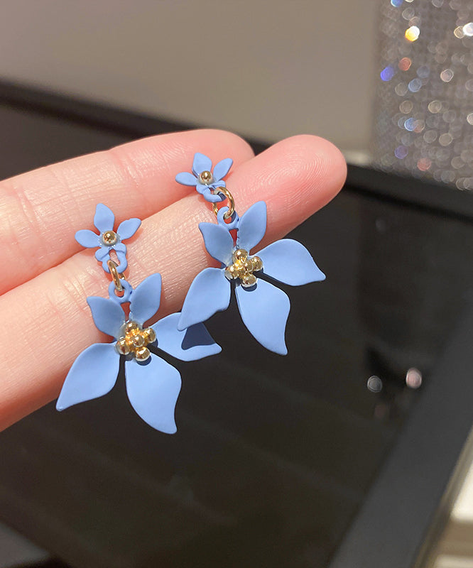 Modern Yellow Sterling Silver Alloy Floral Drop Earrings YZ002 ABC