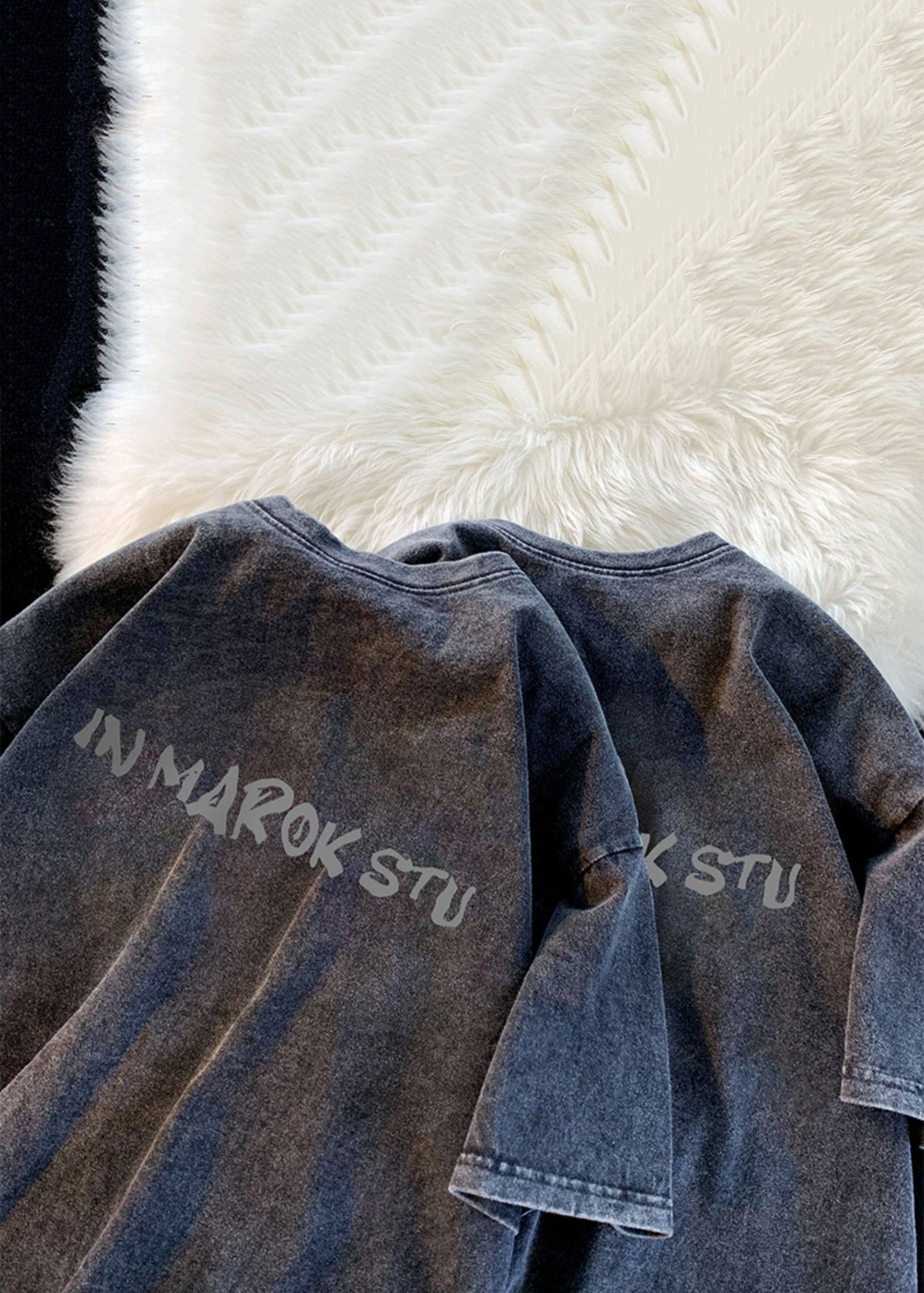 New Black O Neck Print Loose Denim Men T Shirts Summer YL005 ABC