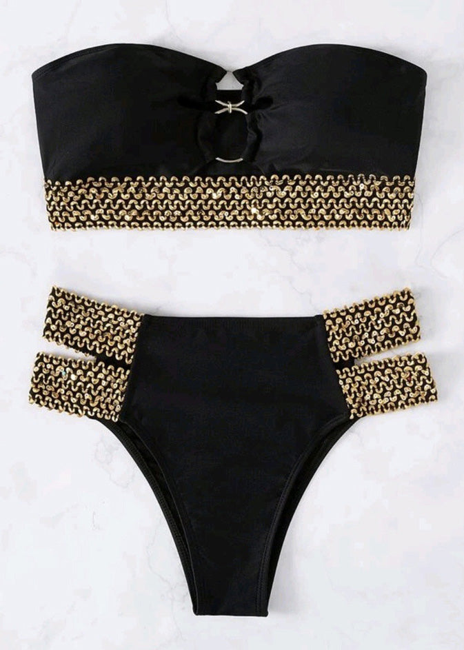 Black Chain Lingerie Linked Patchwork Sets New FashionChic