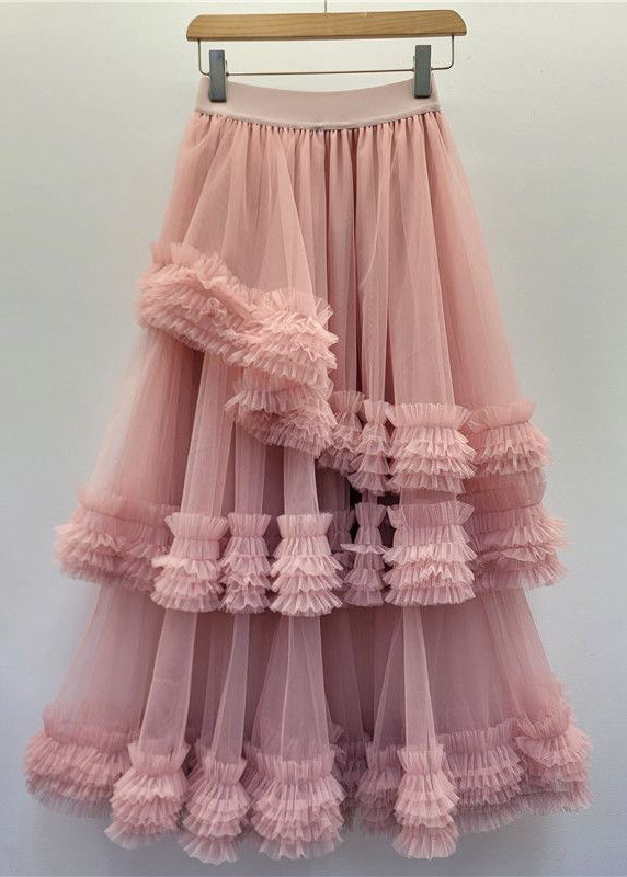 Black Tulle Ruffled Waist Summer Skirt Elastic New FashionChic