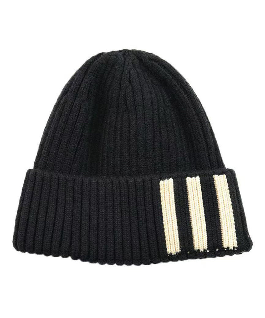 New Black Striped Warm Men Knit Bonnie Hat RJ022 ABC