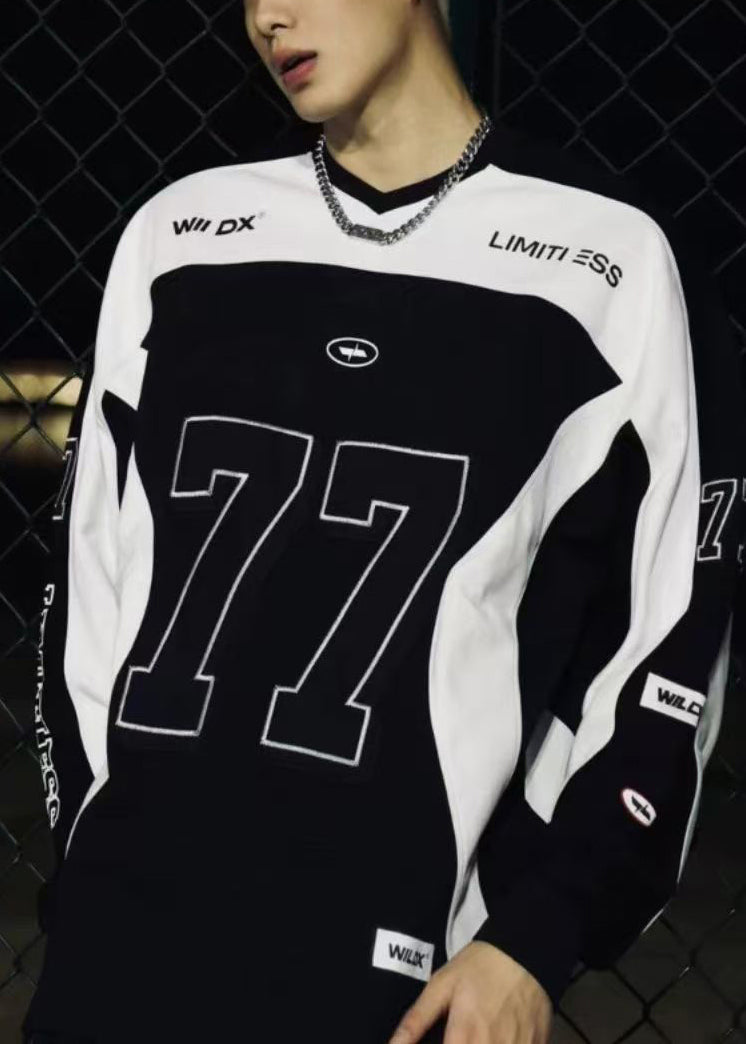 T V Cotton Patchwork Black Neck Mens Shirt New Spring Print FashionChic