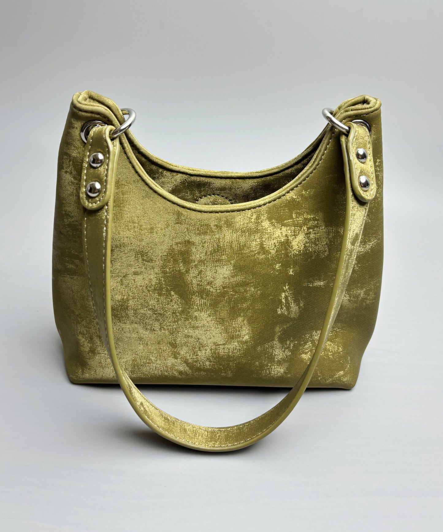 New Chinese Style Green Silk Rhinestone Letter Shoulder Bag II039 Bag-BGS240825