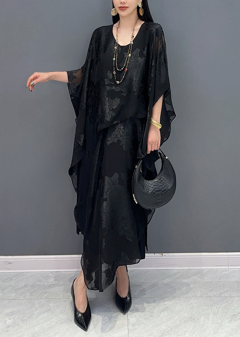 New Jacquard White Silk Maxi Dresses Summer AY1056 JDML-240829