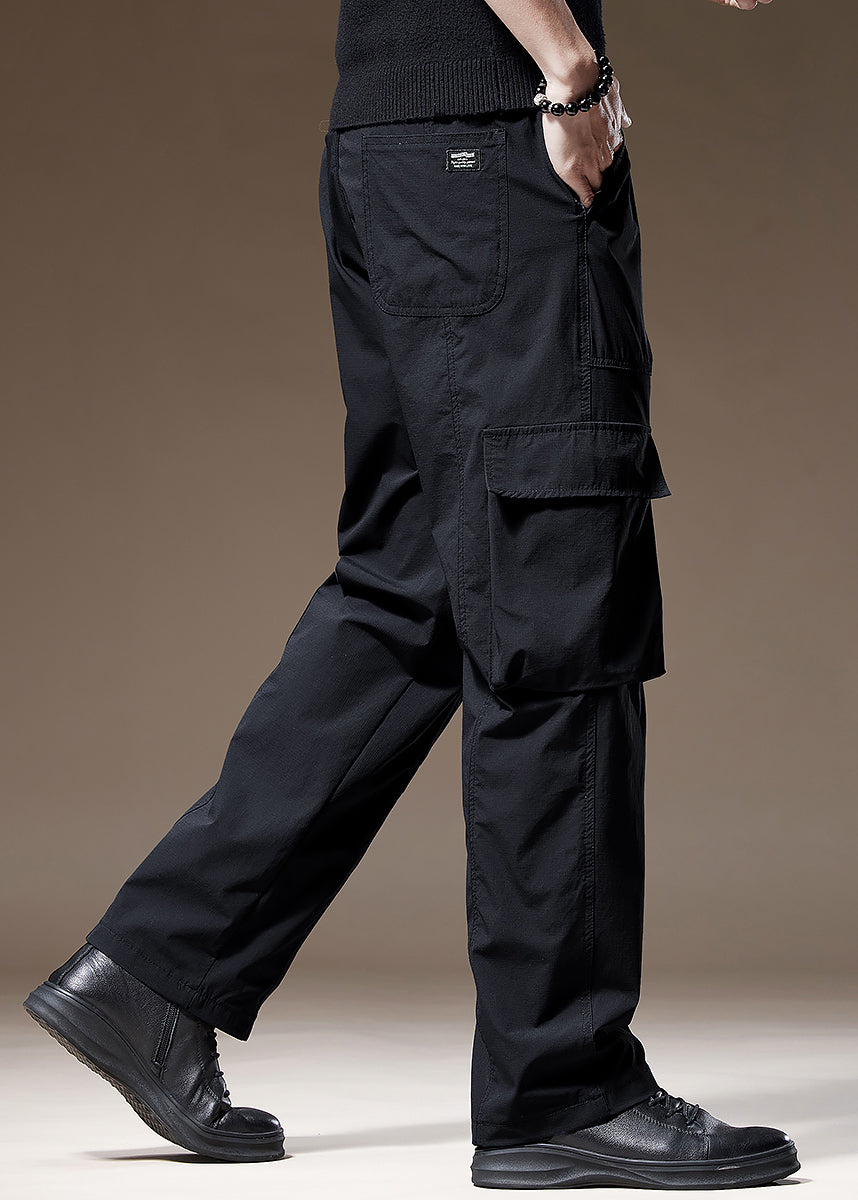 Mens Navy New Pants Pockets Solid Spring Cotton FashionChic